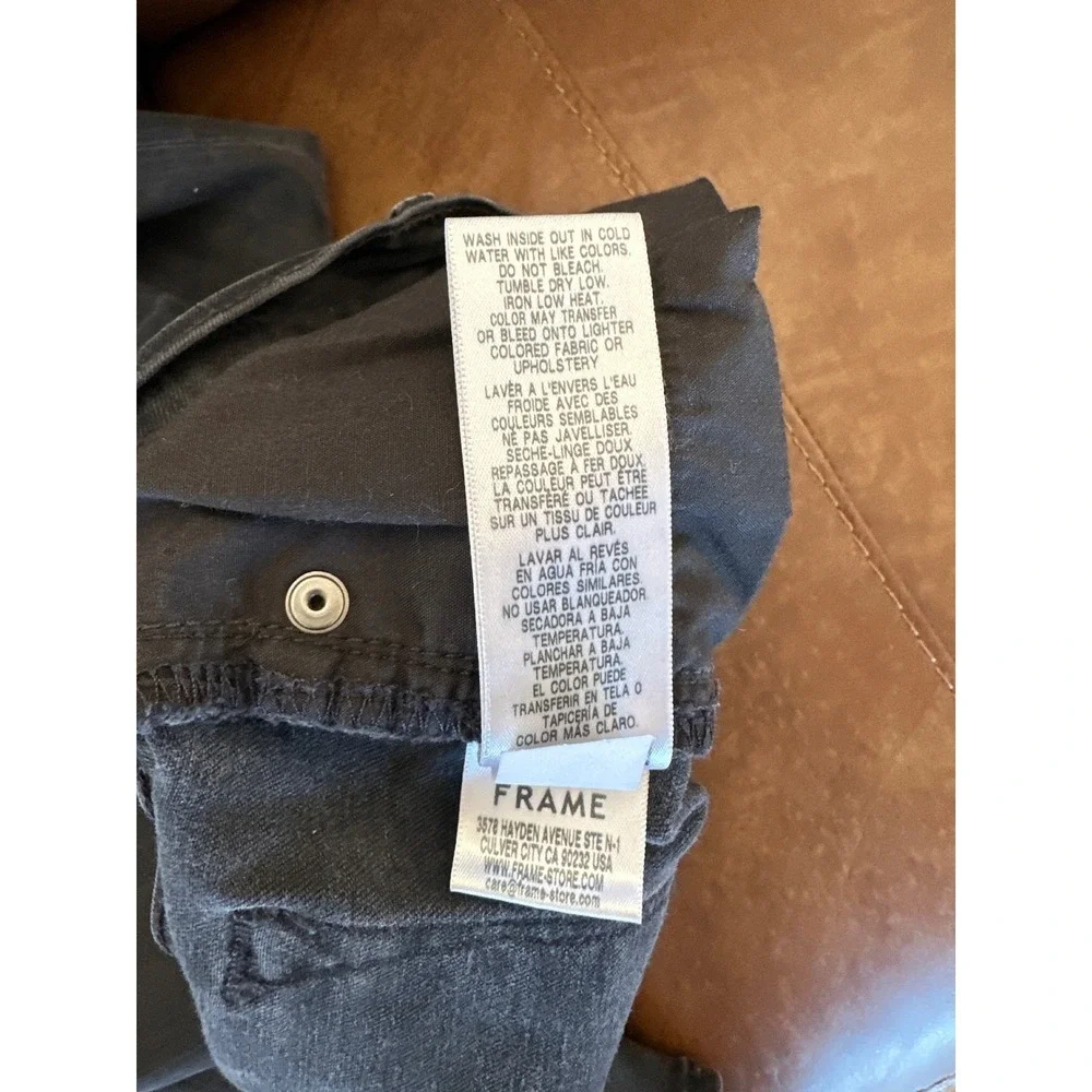 FRAME Le High Straight Maverick Rips Black Distressed‎ Jeans Womens Size 30